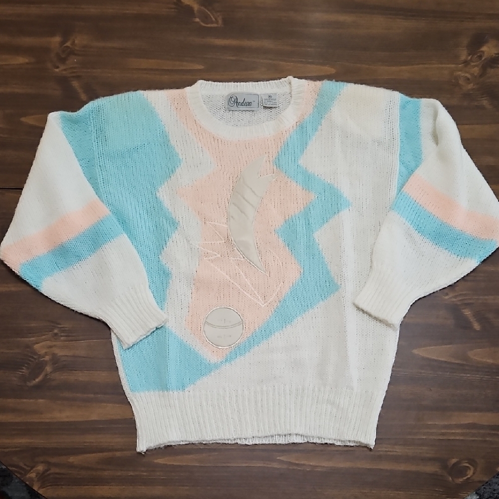 Vintage 80s Andene Pastel Sweater - Picture 1 of 12
